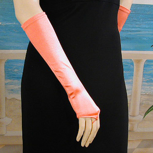 Long Satin Fingerless Gloves 11-13" Evening Wedding Bridal Prom - G215 - Picture 3 of 23