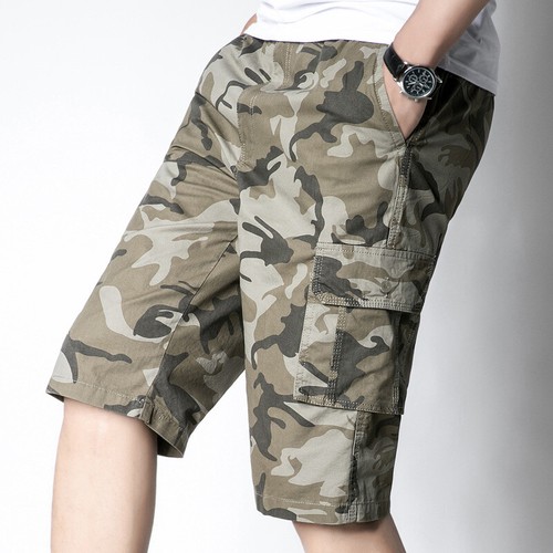 Men Camouflage Shorts Cargo Pants Short Trousers Cotton Casual Work Wear Loose - Picture 12 of 13