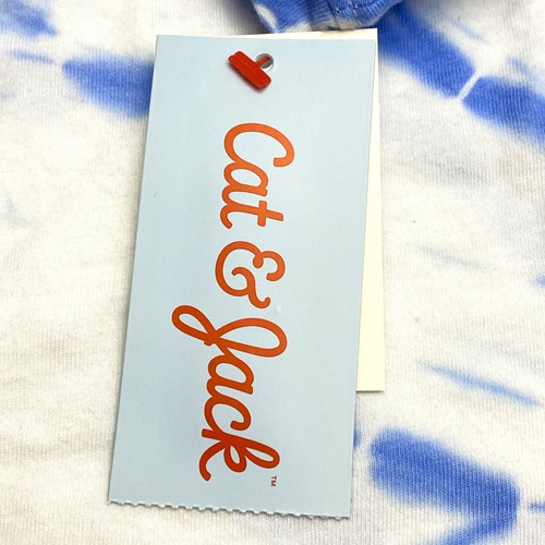 Cat & Jack Boys Size M 8 Crew Neck Short Sleeve T-Shirt Tie Dye Sky Blue Swirl - Picture 6 of 10