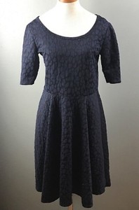 Womens-Large-Lularoe-Dress-Simply-Comfortable-Blue-Black-Animal-Print