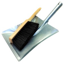 Heavy Duty Galvanized Dustpan and Brush Set Rust-Resistant for Ash Trash Debris