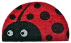 LADYBUG SEMI CIRCLE COIR DOORMAT - 18" X 30" - LADYBUG DEMILUNE WELCOME MAT
