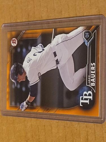 2016 Bowman Draft #BD-155 Jake Bauers RC Orange SP #/25 Tampa Bay Rays Nmmt - Picture 2 of 3
