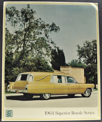 1964 Cadillac Superior Royale Hearse Brochure Folder Nice Original 64