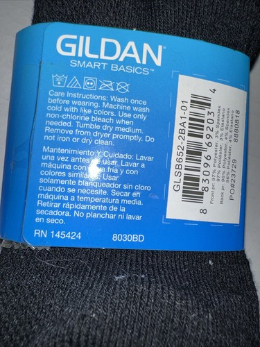 Gildan Boys size 3-9 Game Socks 2 pair No Show Black Gray Arch Support Cushioned - Picture 9 of 11