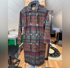 Vintage 80s Woolrich Aztec Navajo Duster Coat Size Large