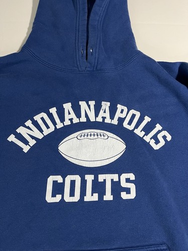 Vintage Reebok schwerer blauer Indianapolis Colts Hoodie Baggy Large (passt XL) EUC - Bild 2 von 8