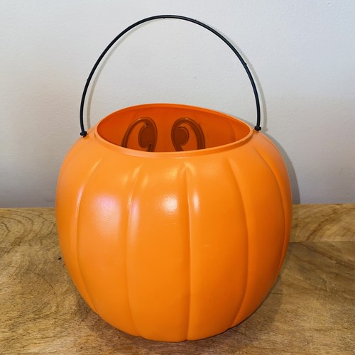 Secchiello caramelle zucca Halloween stampo soffiaggio plastica schiuma generale vintage - Foto 4 di 5