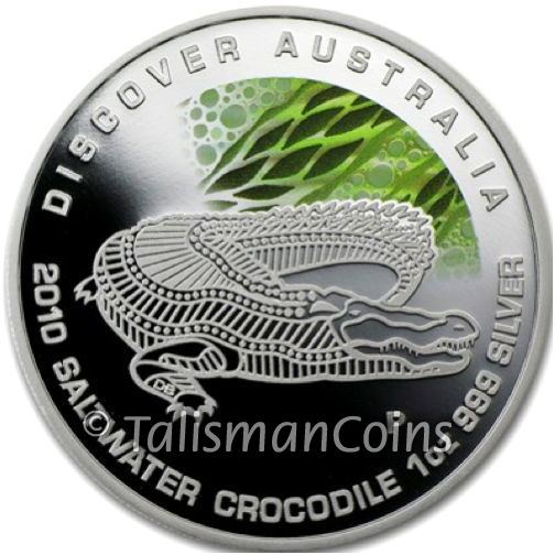 コレクション AUSTRALIA 1oz SALTWATER CROCODILE Buy 1 oz Untamed Landscapes - Silver Crocodile Coin