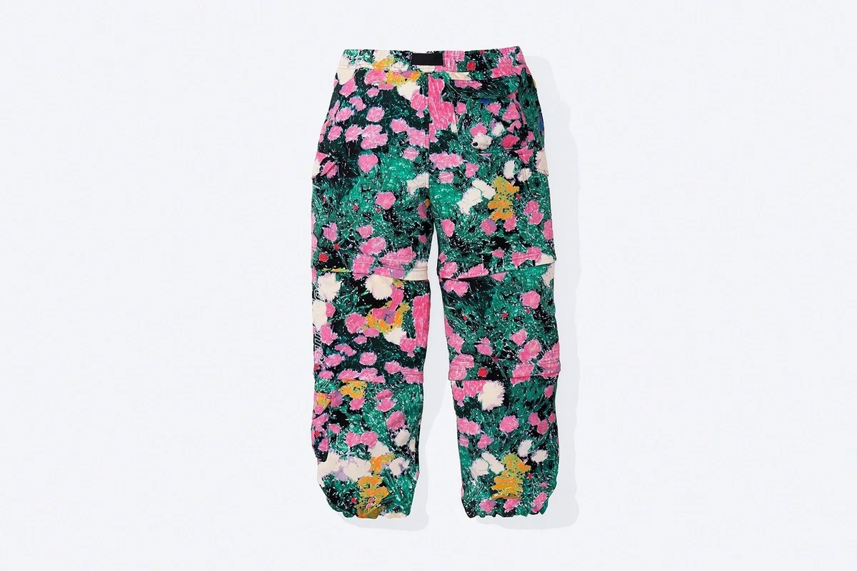 supreme north face trekking zip off pants flowers size Small