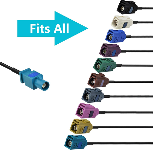 Universal Car Stereo FM AM Radio Antenna Adapter Cable (2-Pack) Fakra Z to DIN - Picture 6 of 12