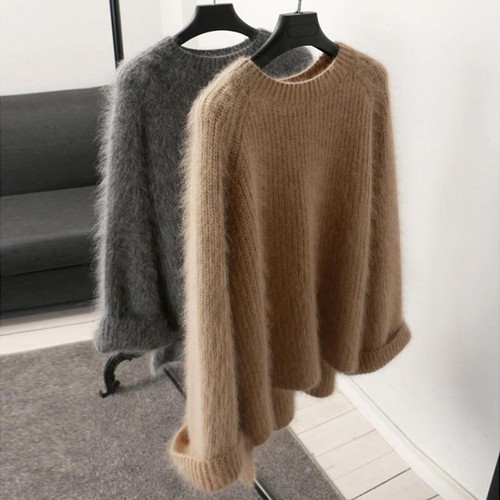 Pullover Cashmere Jackets Sweater Women Korean Coat Loose Oversize Blend Tops waqPt