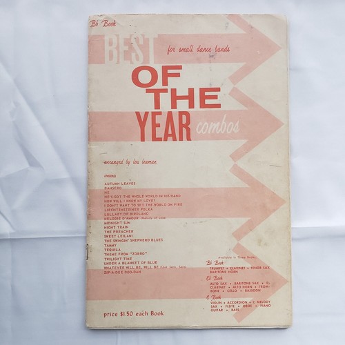 1950s Best of The Year Combos Sheet Music For Small Dance Bands Bb book Leaman - Picture 1 of 8