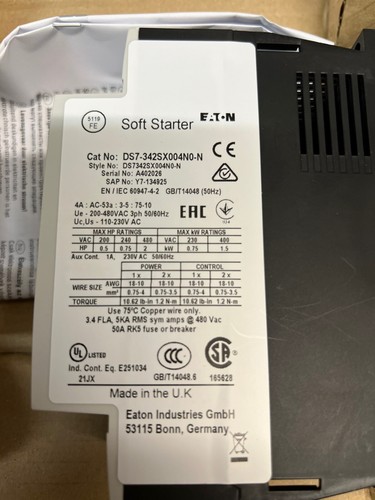 EATON DS7-342SX004N0-N DS7 Soft Start - Foto 5 di 6