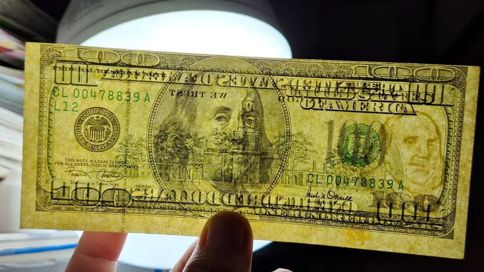 United States Of America 100 Dollars 2001 Franklin MissPrint Bank Note Circulatd - Image 3 of 4