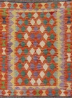 Diamond Orange Kilim Hand-Woven Reversible Rug 3x4 Tribal traditional Foyer Rug