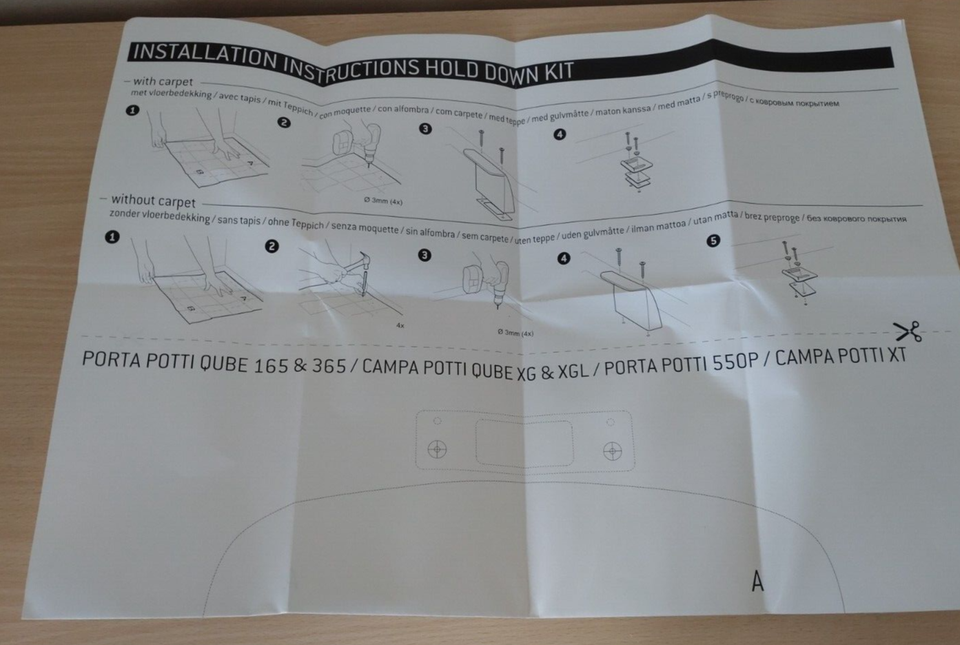 Thetford Hold Down Floor Fixing Kit Porta Potti 165 335 365 Caravan