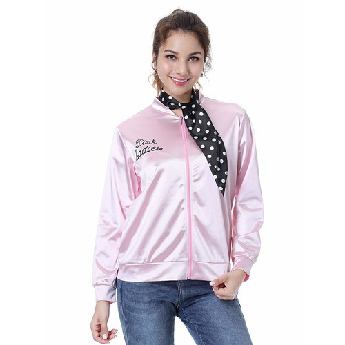 Grease: Rise of the Ladies Pink Women Costume 50s Satin Jacket Halloween Cosplay - Picture 10 of 11