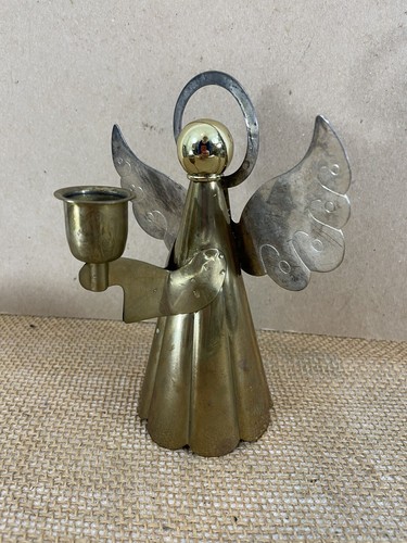 Brass Formed Metal Angel Candle Holder - Picture 2 of 5
