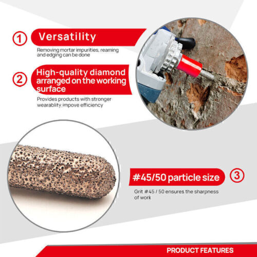 1pc Diamond Mortar Raking Bit Mortar Stone Brick Removal 4*25/8*25/8*10 Cutter . - Picture 3 of 10