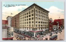 c1908 5th & Broadway Streets Pantages Theatre Los Angeles California CA Postcard