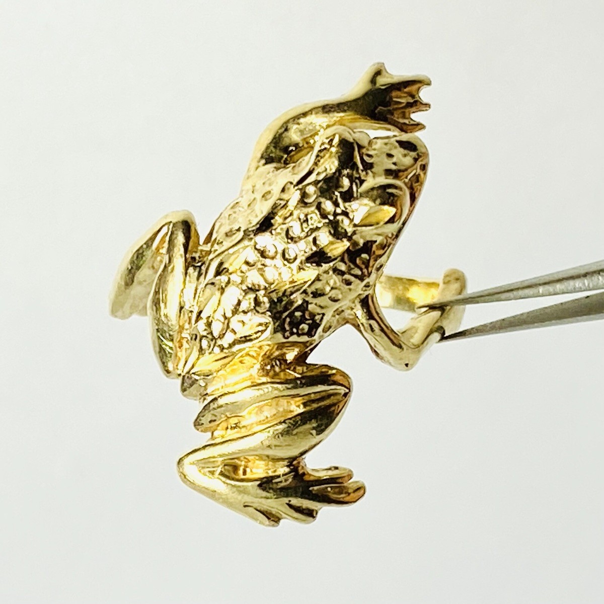 14kgf ポメ様 14K Yellow Gold Leaping Frog Size 7 Ring 6.1g | eBay
