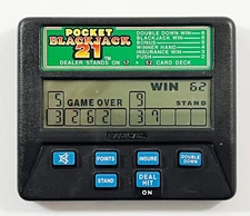 RADICA Pocket BLACKJACK 21 HANDHELD Electronic CASINO GAME Model 1350  Works!