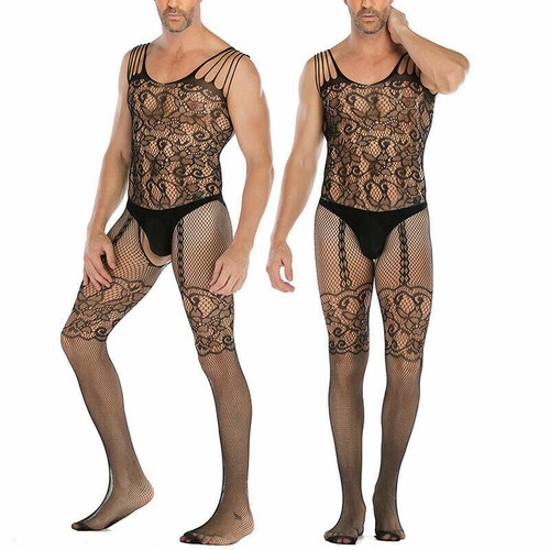 Hombres Lencería Sexy Sissy Malla Bodystocking Body Ropa Interior Prendas para dormir Prendas para dormir - Imagen 5 de 9