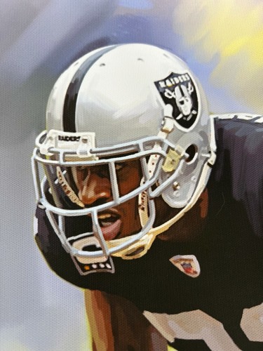 Oakland Raiders Asomugha ART Giclee Print NATION Zunzhong 20"X16" NFL Art litho - Picture 4 of 4