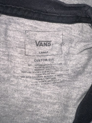 VANS Off The Wall Youth Skateboarding Bear Raglan Sleeve Shirt Gray Black Large - Picture 4 of 4