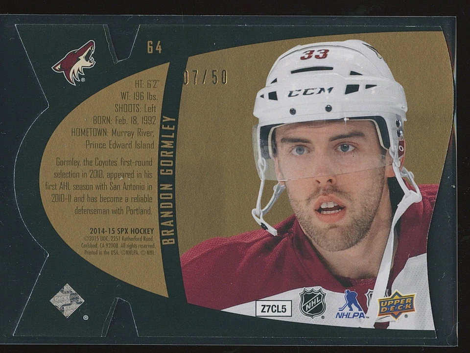 Brandon Gormley 2014-15 SPX Retro 1997-98 Grand Finale 7/50 - Image 2 of 2