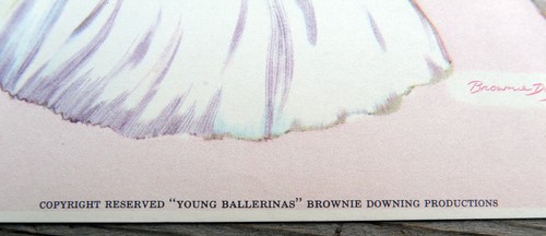 Original 1950s Brownie Downing Print Ballerina Series "Young Ballerinas" - Picture 4 of 6
