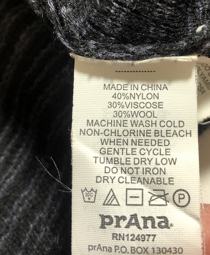 Prana Black Sweater Dress Long Sleeve Turtle Cowl Neck ALine Lt Stripes Sz S - Picture 10 of 10