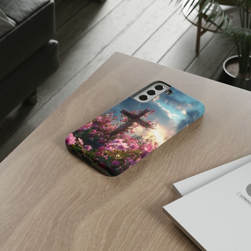 Christian Cross Flower Sunrise Handyhülle für iPhone, Samsung Galaxy, Pixel - Bild 143 von 163