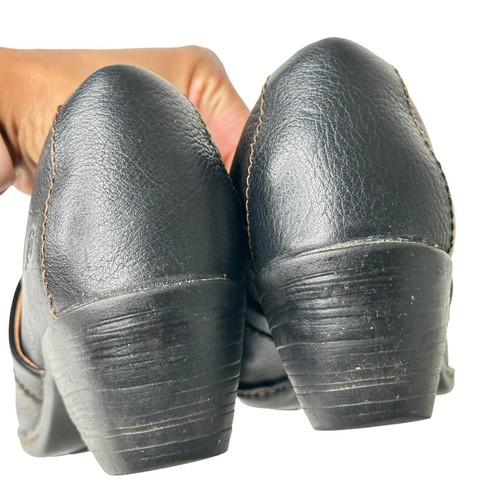 Zapatos cómodos Born de cuero granulado para mujer talla 7,5 zueco negro D50903 hechos a mano - Imagen 6 de 10