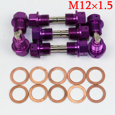 JDM M12X1.5 ENGINE MAGNETIC OIL PAN DRAIN PLUG BOLTS CRUSH SCREW WASHER M12 SL10