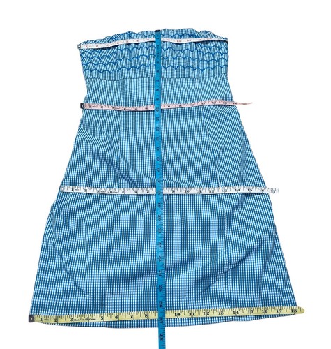 Lilly Pulitzer Franco Lillys blau Gingham trägerloses Kleid zum Binden Größe 2 - Bild 6 von 15