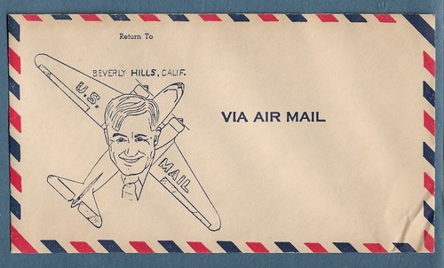 1935 Adv Airmail Cover Dr Greenspoon Wilshire Blvd Beverly Hills Ca Will Rogers - Picture 2 of 3