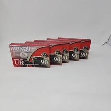 Maxell UR 90 Minute Blank Audio Cassette Tapes Normal Bias New Sealed Lot of 5