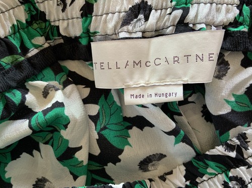 Pantalones Stella McCartney para mujer talla 36 100 % seda floral verde/blanco/negro - Imagen 3 de 6