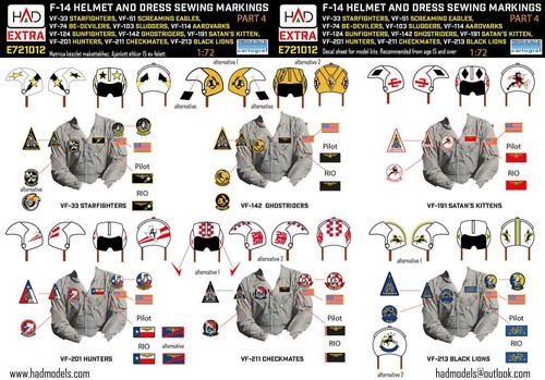 HAD models E721012 1/72 F-14 patches and helmet markings PART 4 decal sheet - Picture 3 of 4
