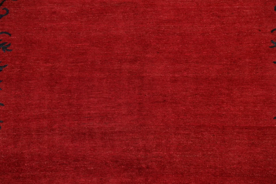 RED/ NAVY BLUE Gabbeh Kashkoli Oriental Bordered Area Rug Hand-knotted Wool 6x10 - Image 4 of 4