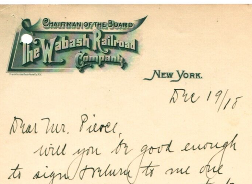 John C. Otteson SIGNED 1918 letter by Vice President & Treasurer Wabash Railroad - Picture 3 of 4