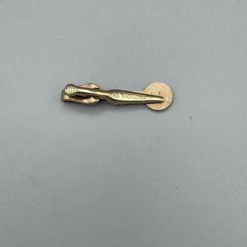 Vintage Swank SO Enamel Tie Bar Clip Clasp Gold Tone Pilots Unisex Saints 1.5" L - Picture 7 of 7