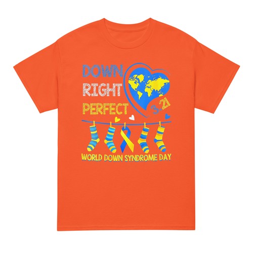 Down Right Perfect World Down Syndrome Awareness Day 2025 T-Shirt - Picture 12 of 15