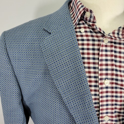 Charles Tyrwhitt Men's Sport Coat Blazer Two Button Blue Dots Size 46R Classic - Picture 6 of 15
