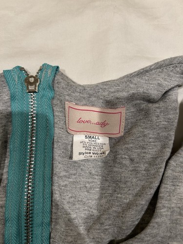 Love Ady Women's Light Gray & Teal Mixed Media Dress Small - Picture 4 of 5