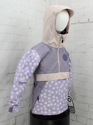 Airblaster Youth Trenchover Snow Jacket, Girls Small (6-8), Lavender Daisy New - Picture 2 of 6