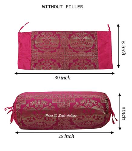 Bohemian Indian Yoga Bolster Pillow Cover Cylinder Neck Roll Cushion Tube Pillow - Picture 5 of 71