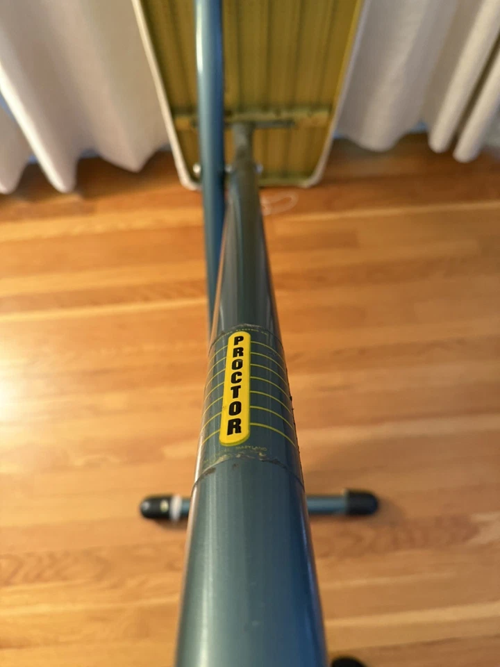 Vintage Metal Proctor Silex Model 60559 Ironing Board Full Size Yellow & Blue - Image 4 of 4